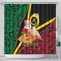 Vanuatu Christmas Shower Curtain Vanuatuan Conch Shell - Meri Krismas! LT14 - Polynesian Pride