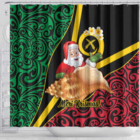 Vanuatu Christmas Shower Curtain Vanuatuan Conch Shell - Meri Krismas! LT14 - Polynesian Pride