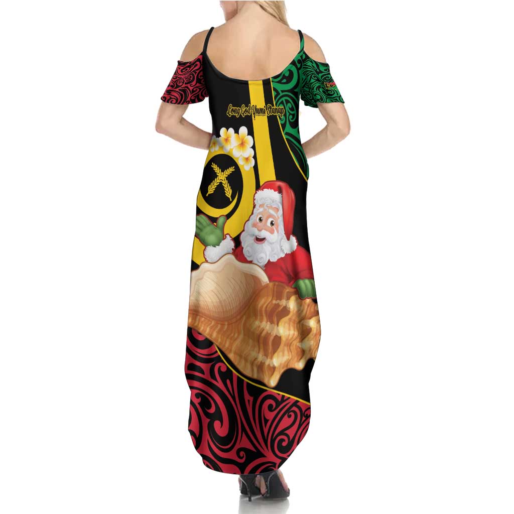 Vanuatu Christmas Summer Maxi Dress Vanuatuan Conch Shell - Meri Krismas! LT14 - Polynesian Pride