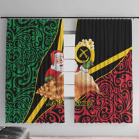Vanuatu Christmas Window Curtain Vanuatuan Conch Shell - Meri Krismas! LT14 With Hooks Black - Polynesian Pride