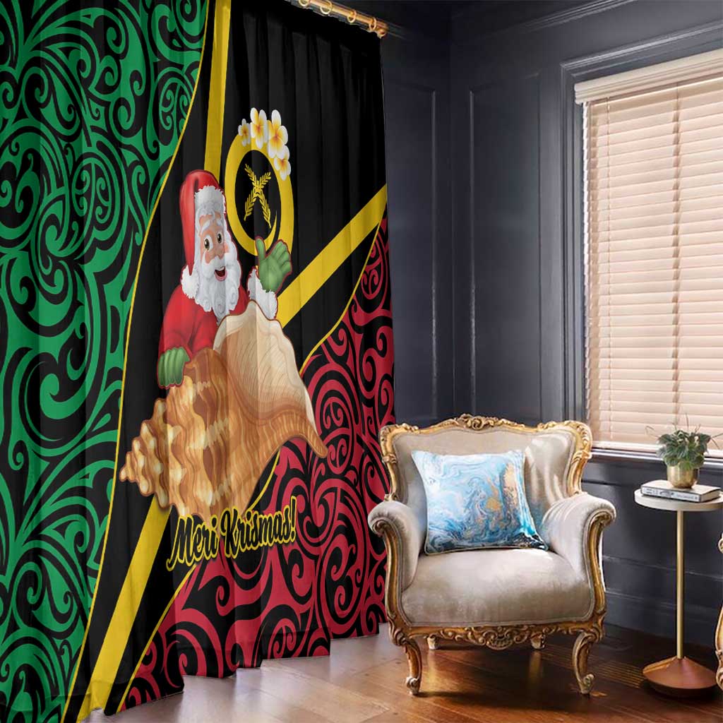 Vanuatu Christmas Window Curtain Vanuatuan Conch Shell - Meri Krismas! LT14 - Polynesian Pride