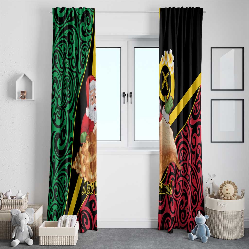 Vanuatu Christmas Window Curtain Vanuatuan Conch Shell - Meri Krismas! LT14 - Polynesian Pride