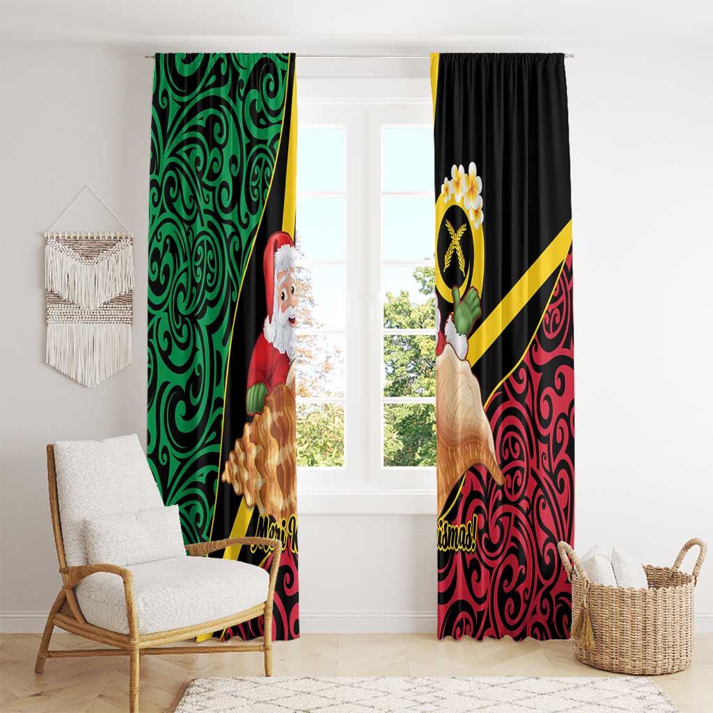 Vanuatu Christmas Window Curtain Vanuatuan Conch Shell - Meri Krismas! LT14 - Polynesian Pride