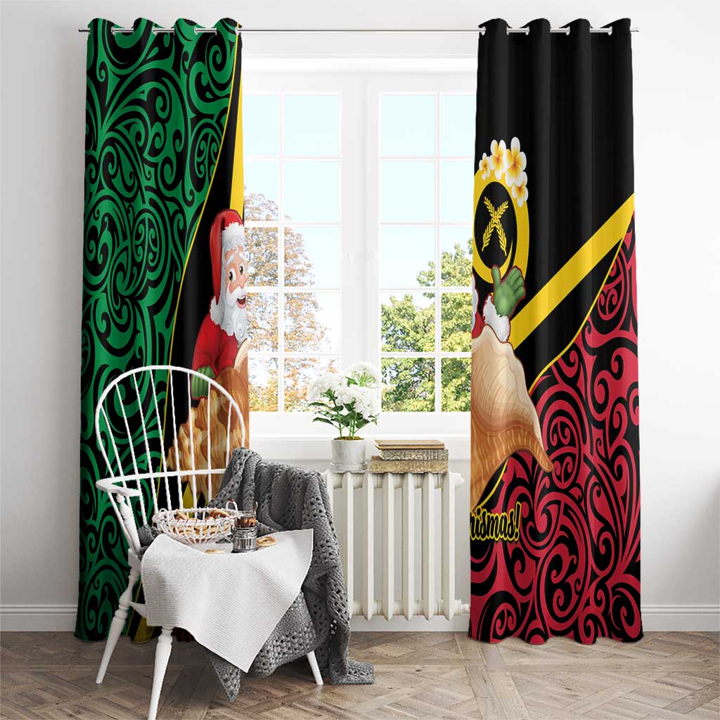 Vanuatu Christmas Window Curtain Vanuatuan Conch Shell - Meri Krismas! LT14 - Polynesian Pride