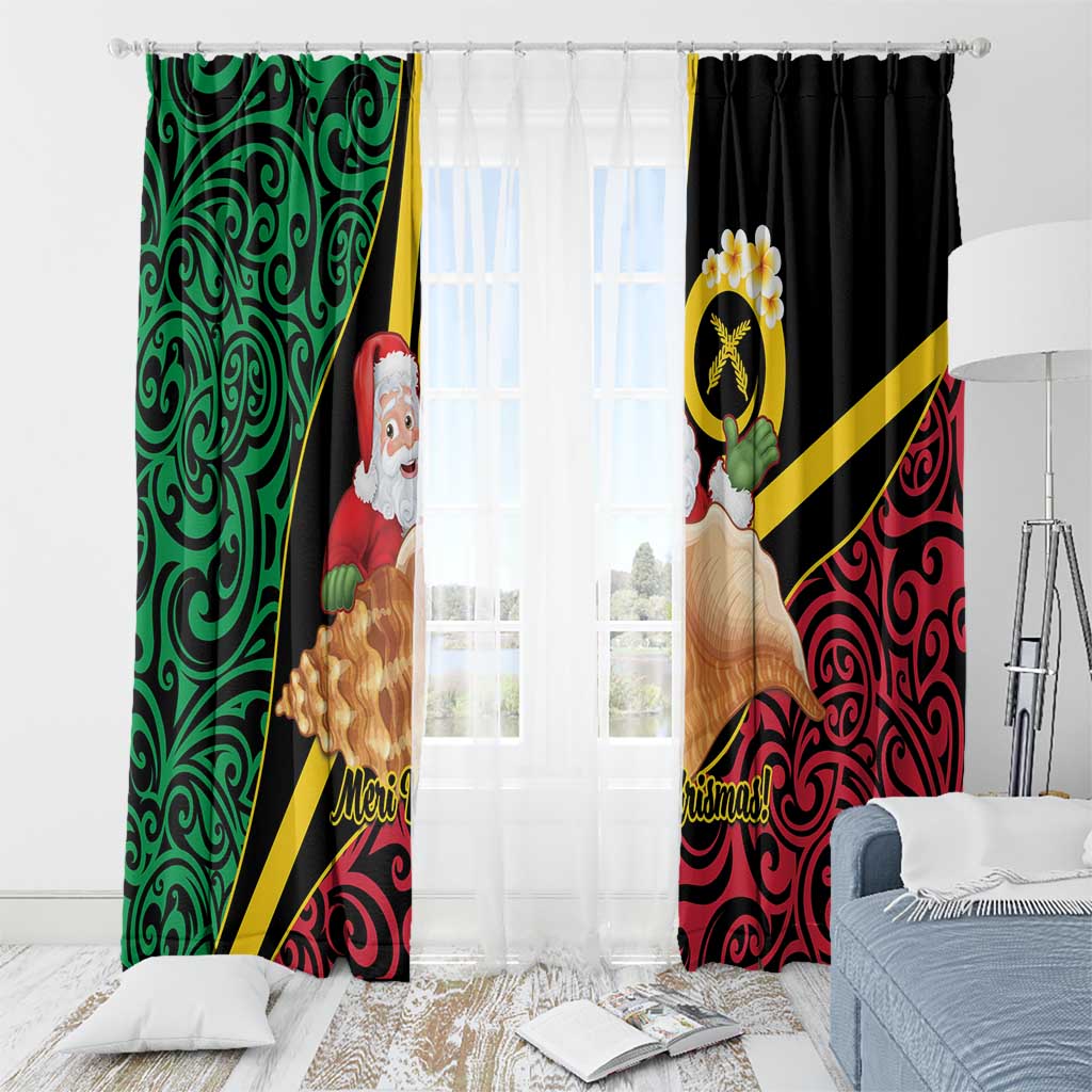 Vanuatu Christmas Window Curtain Vanuatuan Conch Shell - Meri Krismas! LT14 - Polynesian Pride