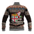 Fiji Christmas Baseball Jacket Fijian Masi Marau na Kerisimasi! - Brown