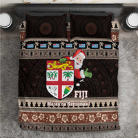 Fiji Christmas Bedding Set Fijian Masi Marau na Kerisimasi! - Brown LT14 Brown - Polynesian Pride