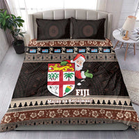 Fiji Christmas Bedding Set Fijian Masi Marau na Kerisimasi! - Brown LT14 - Polynesian Pride
