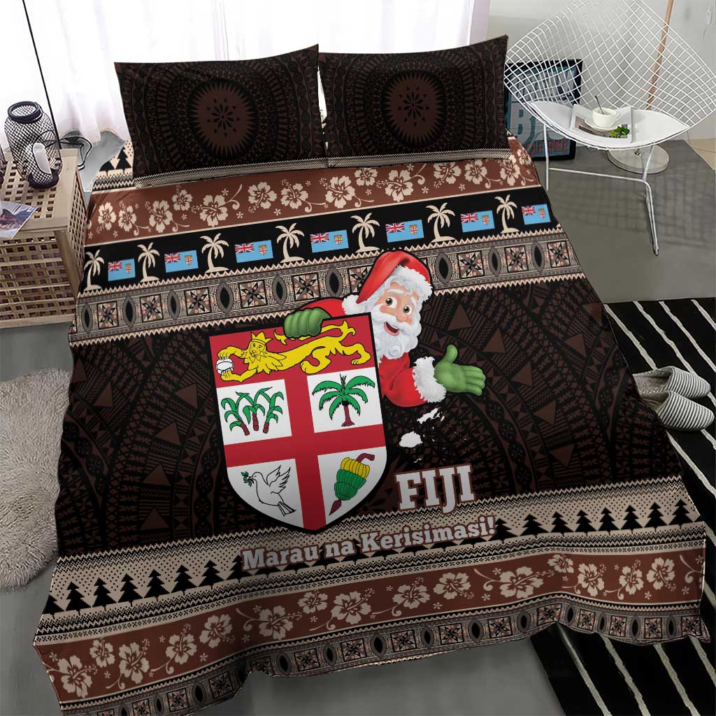 Fiji Christmas Bedding Set Fijian Masi Marau na Kerisimasi! - Brown LT14 - Polynesian Pride