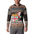 Fiji Christmas Button Sweatshirt Fijian Masi Marau na Kerisimasi! - Brown