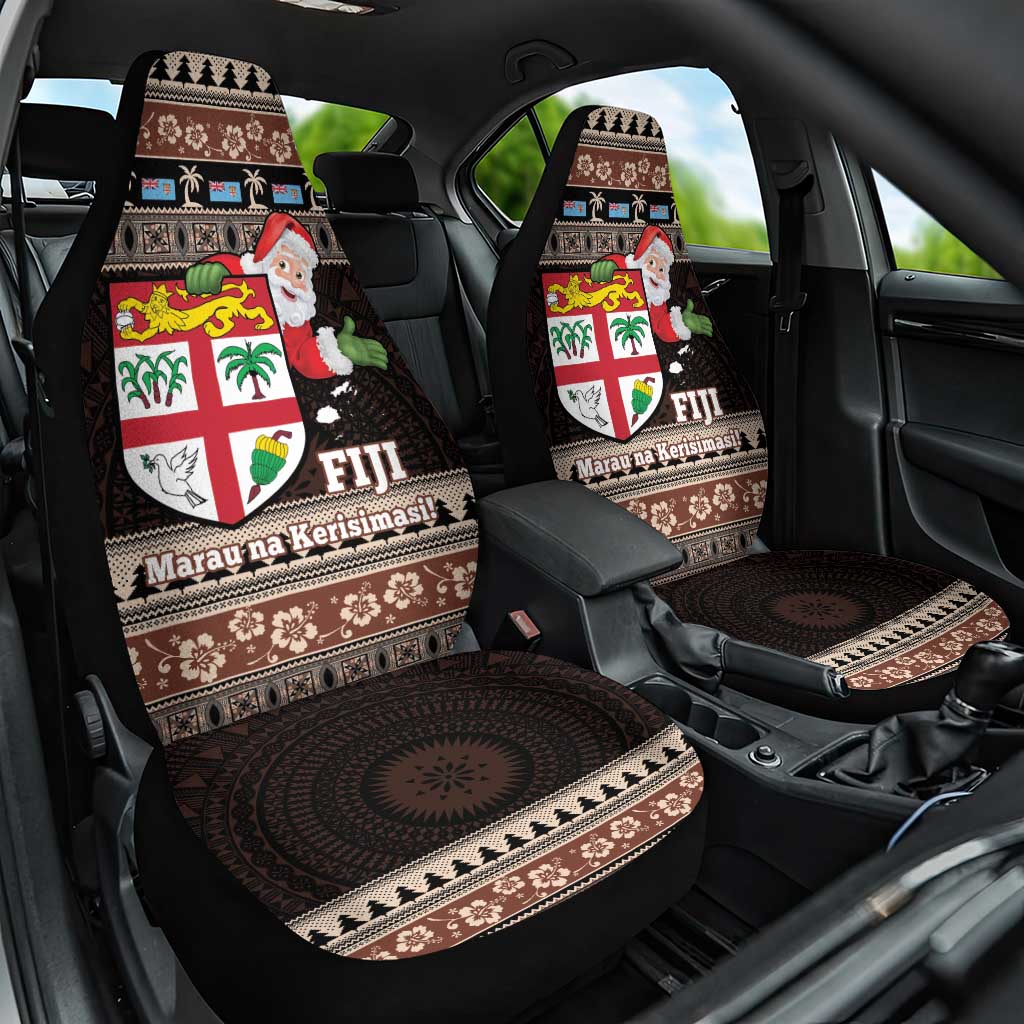 Fiji Christmas Car Seat Cover Fijian Masi Marau na Kerisimasi! - Brown LT14 One Size Brown - Polynesian Pride