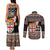 Fiji Christmas Couples Matching Tank Maxi Dress and Long Sleeve Button Shirt Fijian Masi Marau na Kerisimasi! - Brown