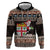 Fiji Christmas Hoodie Fijian Masi Marau na Kerisimasi! - Brown