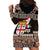 Fiji Christmas Hoodie Dress Fijian Masi Marau na Kerisimasi! - Brown