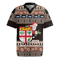 Fiji Christmas Rugby Jersey Fijian Masi Marau na Kerisimasi! - Brown LT14 Brown - Polynesian Pride