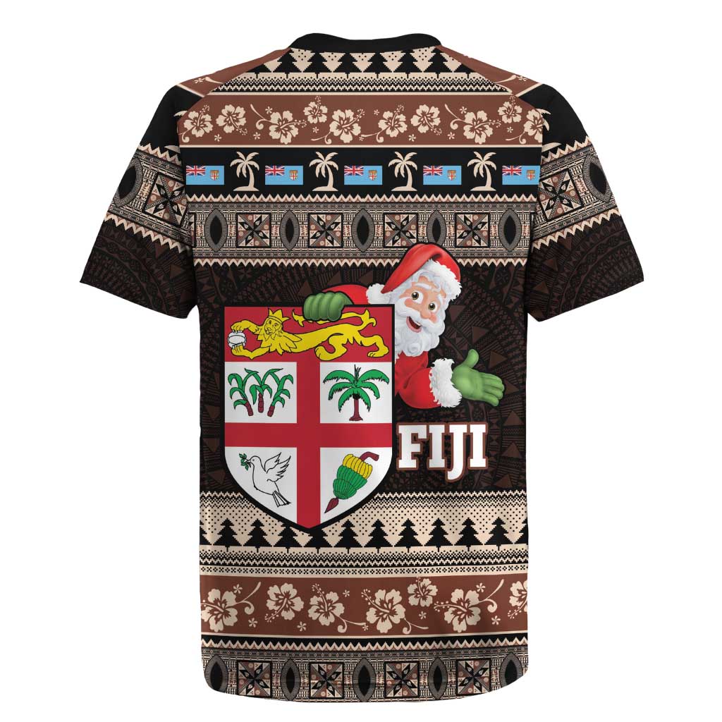 Fiji Christmas Rugby Jersey Fijian Masi Marau na Kerisimasi! - Brown LT14 - Polynesian Pride
