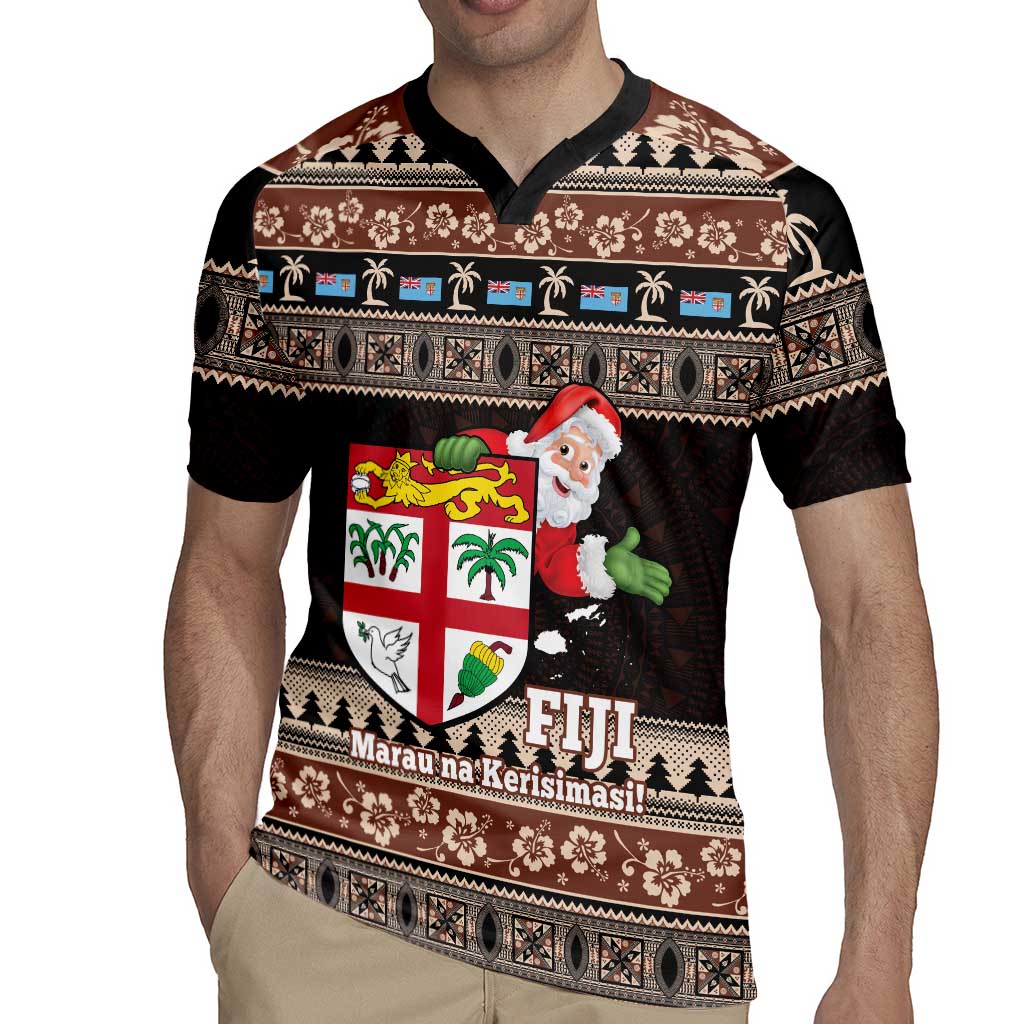 Fiji Christmas Rugby Jersey Fijian Masi Marau na Kerisimasi! - Brown LT14 - Polynesian Pride