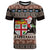 Fiji Christmas T Shirt Fijian Masi Marau na Kerisimasi! - Brown