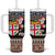 Fiji Christmas Tumbler With Handle Fijian Masi Marau na Kerisimasi! - Brown