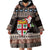 Fiji Christmas Wearable Blanket Hoodie Fijian Masi Marau na Kerisimasi! - Brown