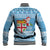 Fiji Christmas Baseball Jacket Fijian Masi Marau na Kerisimasi! - Blue