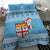 Fiji Christmas Bedding Set Fijian Masi Marau na Kerisimasi! - Blue