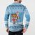 Fiji Christmas Button Sweatshirt Fijian Masi Marau na Kerisimasi! - Blue