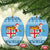 Fiji Christmas Ceramic Ornament Fijian Masi Marau na Kerisimasi! - Blue