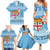 Fiji Christmas Family Matching Summer Maxi Dress and Hawaiian Shirt Fijian Masi Marau na Kerisimasi! - Blue