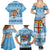 Fiji Christmas Family Matching Summer Maxi Dress and Hawaiian Shirt Fijian Masi Marau na Kerisimasi! - Blue