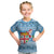 Fiji Christmas Kid T Shirt Fijian Masi Marau na Kerisimasi! - Blue