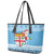 Fiji Christmas Leather Tote Bag Fijian Masi Marau na Kerisimasi! - Blue