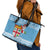 Fiji Christmas Leather Tote Bag Fijian Masi Marau na Kerisimasi! - Blue