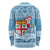 Fiji Christmas Long Sleeve Shirt Fijian Masi Marau na Kerisimasi! - Blue