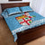 Fiji Christmas Quilt Bed Set Fijian Masi Marau na Kerisimasi! - Blue