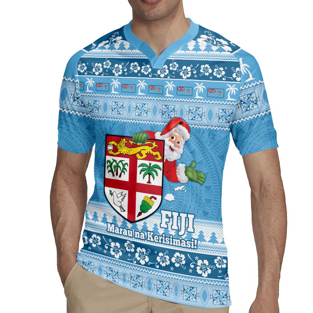 Fiji Christmas Rugby Jersey Fijian Masi Marau na Kerisimasi! - Blue LT14 - Polynesian Pride