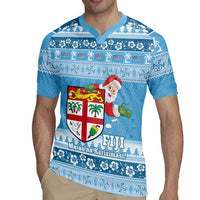 Fiji Christmas Rugby Jersey Fijian Masi Marau na Kerisimasi! - Blue LT14 - Polynesian Pride