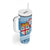 Fiji Christmas Tumbler With Handle Fijian Masi Marau na Kerisimasi! - Blue