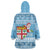 Fiji Christmas Wearable Blanket Hoodie Fijian Masi Marau na Kerisimasi! - Blue