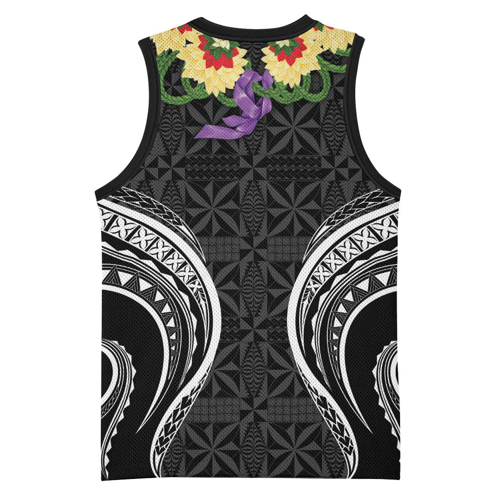 Black Tonga Ngatu Kahoa Lei Basketball Jersey LT14 - Polynesian Pride