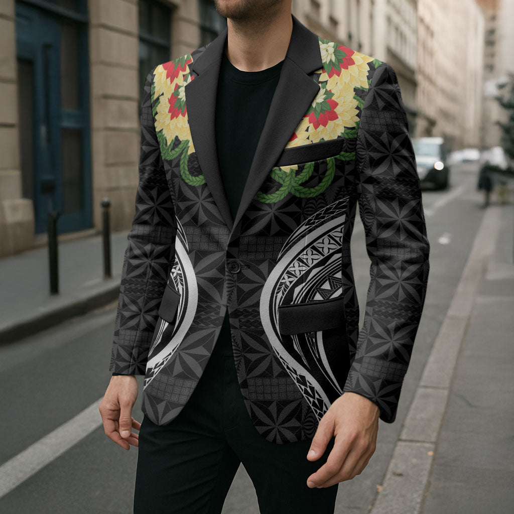 Black Tonga Ngatu Kahoa Lei Blazer LT14 - Polynesian Pride