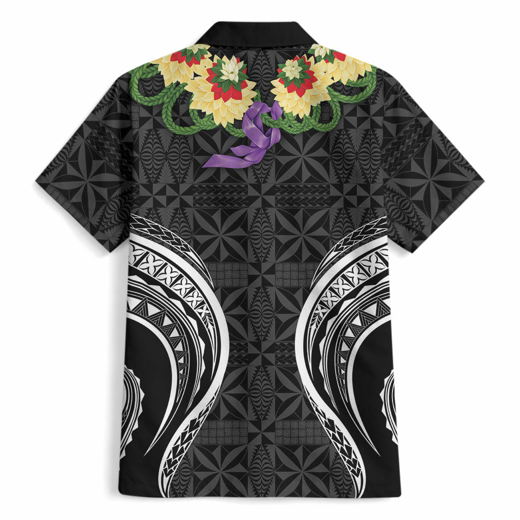 Black Tonga Ngatu Kahoa Lei Hawaiian Shirt LT14 - Polynesian Pride