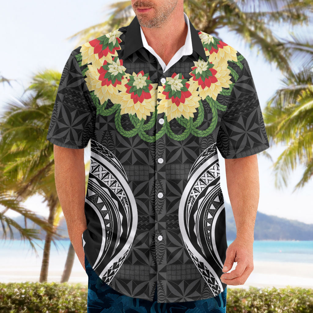 Black Tonga Ngatu Kahoa Lei Hawaiian Shirt LT14 - Polynesian Pride