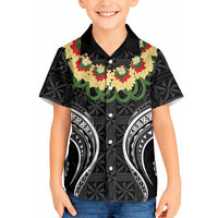 Black Tonga Ngatu Kahoa Lei Hawaiian Shirt LT14 - Polynesian Pride