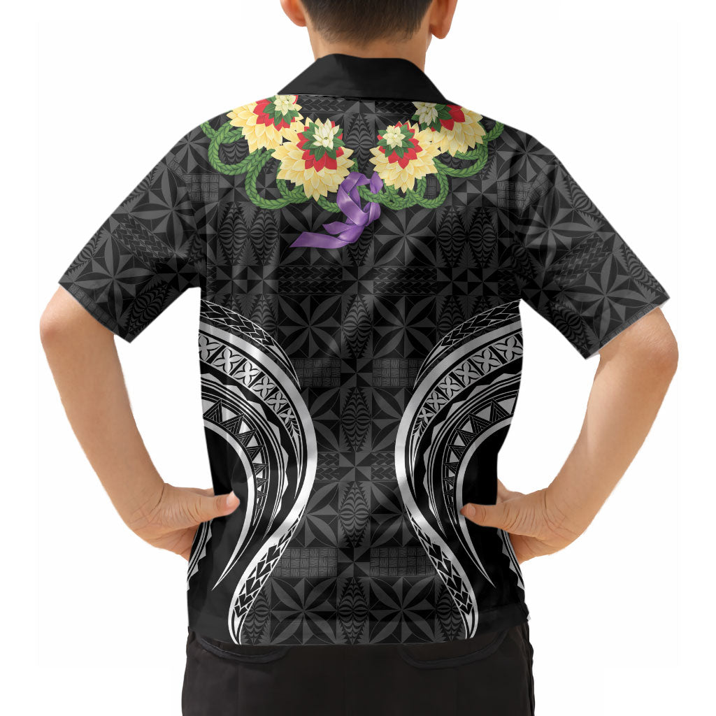 Black Tonga Ngatu Kahoa Lei Hawaiian Shirt LT14 - Polynesian Pride