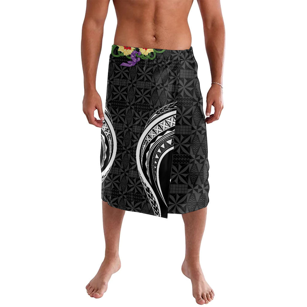 Black Tonga Ngatu Kahoa Lei Lavalava LT14 Black - Polynesian Pride