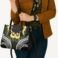 Black Tonga Ngatu Kahoa Lei Leather Bag