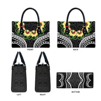 Black Tonga Ngatu Kahoa Lei Leather Bag