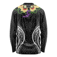 Black Tonga Ngatu Kahoa Lei Long Sleeve Shirt LT14 - Polynesian Pride
