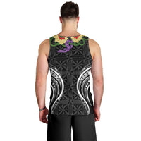 Black Tonga Ngatu Kahoa Lei Men Tank Top LT14 - Polynesian Pride